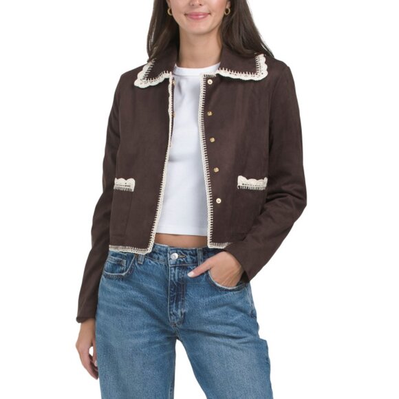 BAGATELLE COLLECTION Bitter Crochet Trim Jacket - Picture 1 of 2